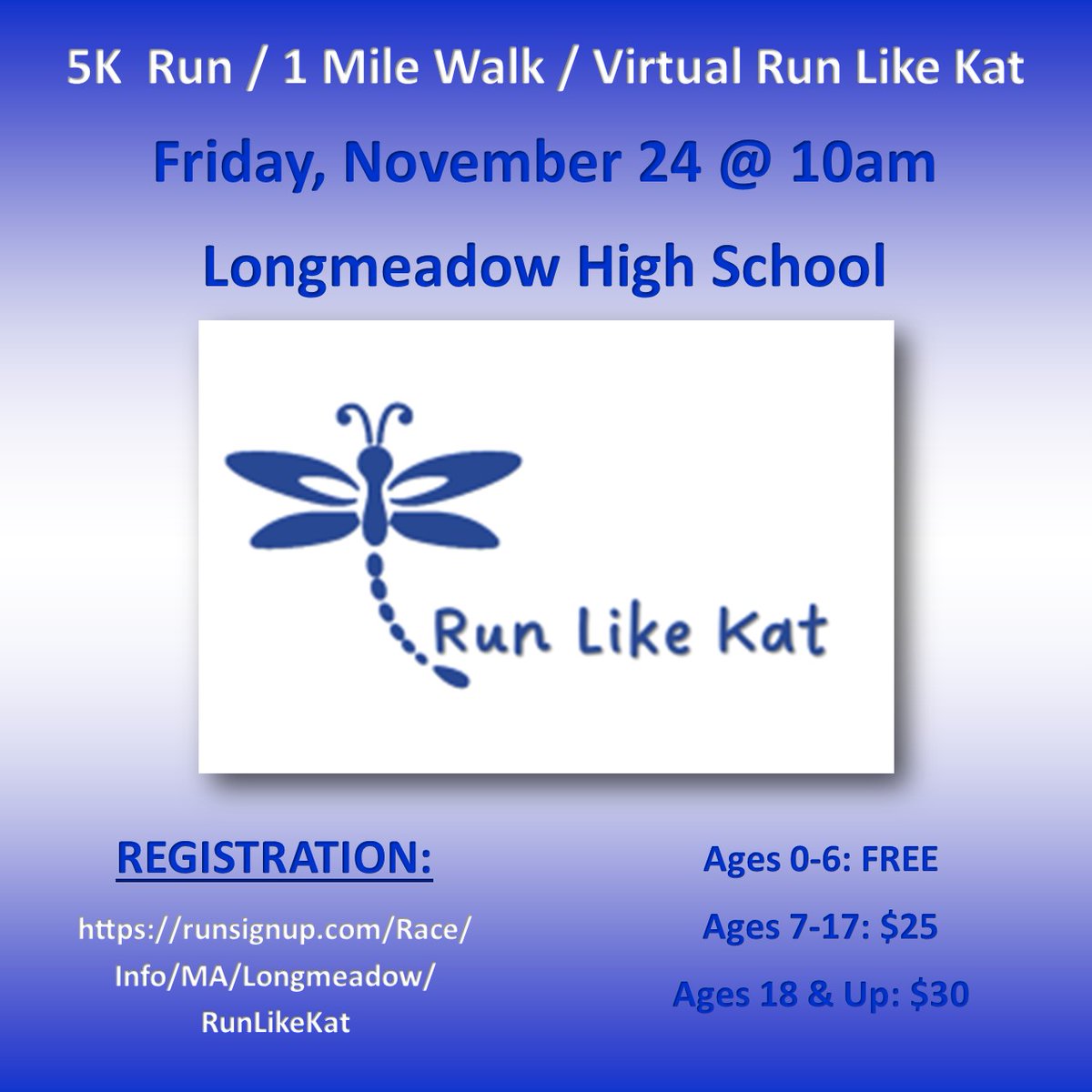 LongParkRec's tweet photo. The 5K run/1-mile walk “Run Like Kat” Road Race is an opportunity to bring our community together to remember Katarina “Kat” Boskovic, honor her legacy and celebrate her many incredible, positive qualities. 
Register today: https://t.co/bC67OgiAZA https://t.co/oEiS2ekttH