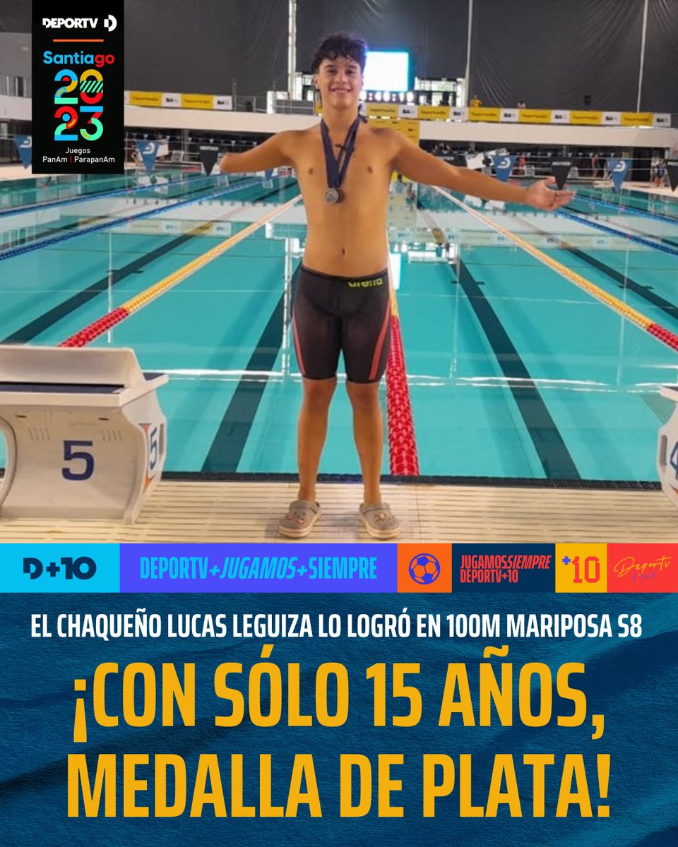 🇦🇷 ¡DE CHACO A TODO EL CONTINENTE! 🥈

🏊‍♂️ Con apenas 15 años, Lucas Leguiza, representante del club Regatas de Resistencia logró la medalla de plata en los 100m mariposa S8 con un tiempo de 1.08.45.

Facundo Signorini 🇦🇷 fue 5° con 1.17.43.

#PARAPANenDEPORTV 🇨🇱 <a href="/santiago2023/">Santiago 2023</a>