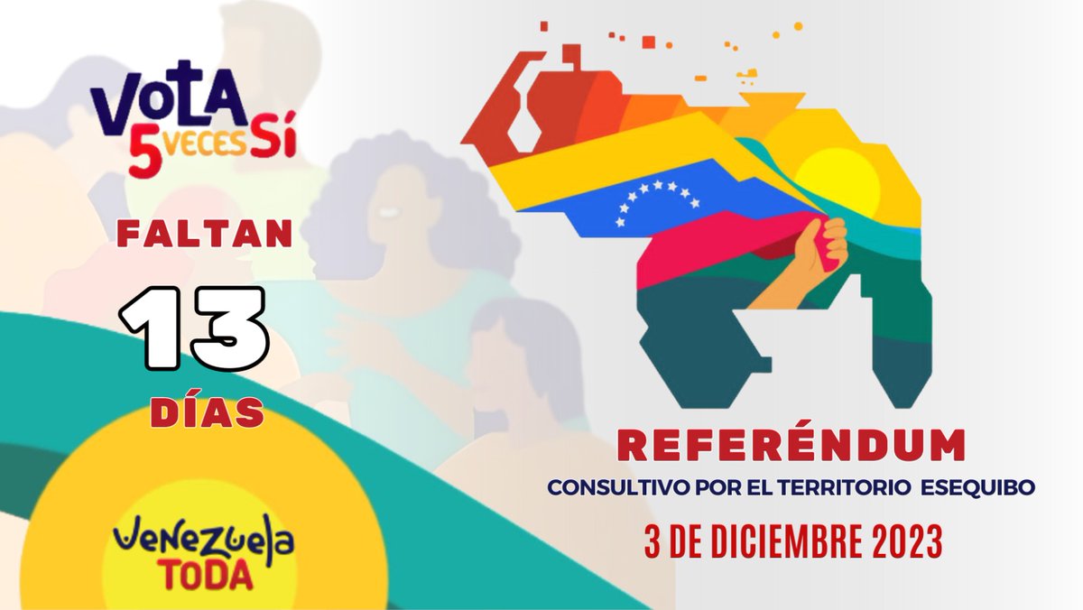 #HoyLunes  !Recuerda Faltan 13 días, para la Cita Histórica de nuestra Venezuela 🇻🇪 Toda, por la Defensa de la Patria. Este Próximo #3D Todos Unidos vamos a Decir 5 Veces Sí. El Esequibo es Nuestro...!

<a href="/NicolasMaduro/">Nicolás Maduro</a>
<a href="/GRaulparedes/">Gral. Raúl Paredes</a>

#ExitosoSimulacroPorVenezuela