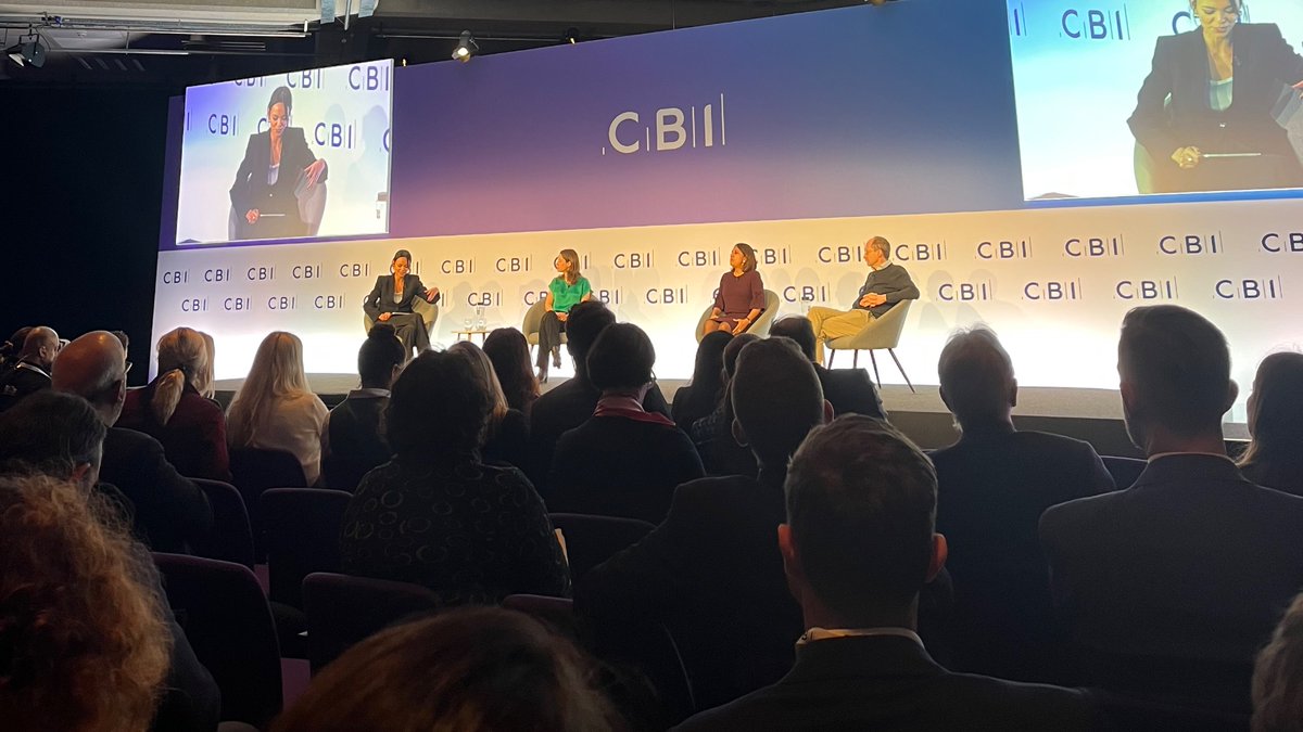 claireead's tweet photo. Afternoon economics ahead of Wednesday’s Autumn Statement. All the big issues being covered by Louise Hellem, Mallika Ishwaran, @timleunig chaired by @lizzzburden. #CBI23 https://t.co/CtL7WT0aU1