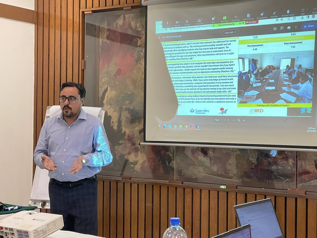 This week we’re celebrating innovation in Small Scale Research Grants for mental health! #SSRG awardee Ameer Bux from @PakistanPill shares progress on his project to use task shifting with GPs, teachers & faith healers to detect #FirstEpisodePsychosis. @PiecesResearch @IRDGlobal