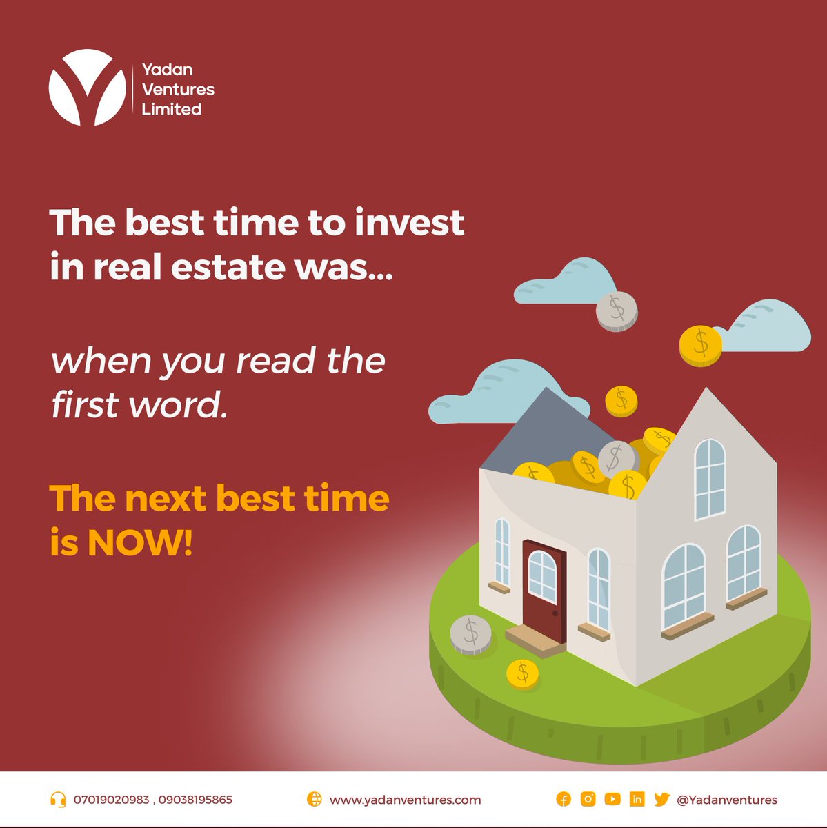 yadanventures's tweet photo. Yadan ventures, prop-tech firm with a proven competence 🎯 https://t.co/qcdDhBU6N3