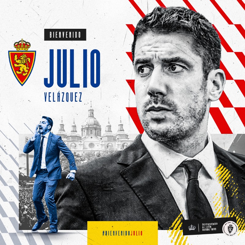 RealZaragoza's tweet photo. 🆕  ¡Bienvenido, 𝗝𝗨𝗟𝗜𝗢 𝗩𝗘𝗟𝗔́𝗭𝗤𝗨𝗘𝗭!

✍️ El técnico salmantino firma con el Real Zaragoza hasta final de temporada