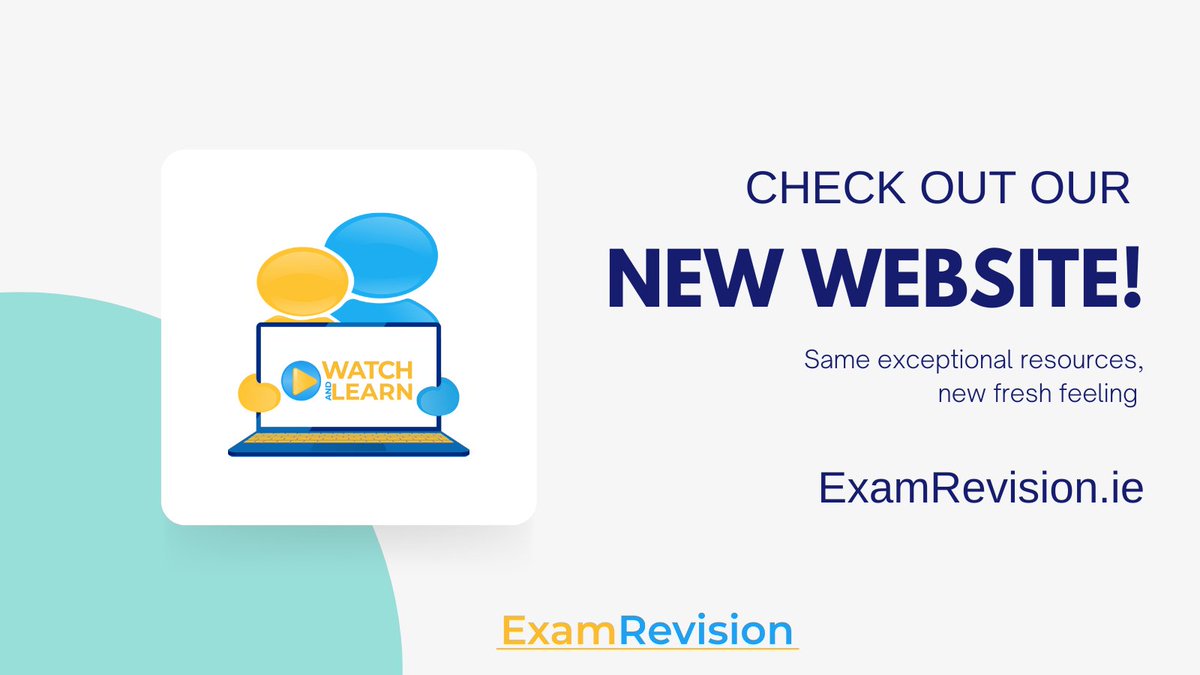 New website just went live 🔥

Very happy to FINALLY have this ready 🙌

Our platform is now easier to navigate for both students &amp; teachers 💯

This should save you even more time when planning lessons 🥳

Same exceptional resources, new fresh feeling.

examrevision.ie