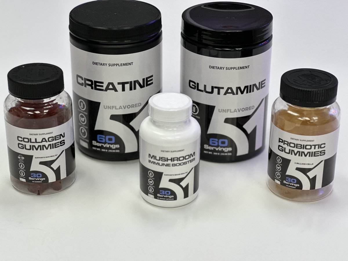 get51fit's tweet photo. NEW PRODUCTS OUT!! Our all new Creatine and Glutamine are available now on our website!  Get some now at https://t.co/UHhyJjkXSL #supplements #creatine #glutamine https://t.co/nqGyOASWV0