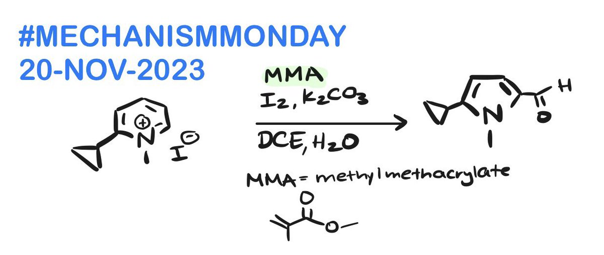 I’m home and ready with this week’s #mechanismmonday, inspired by @NicewiczLab’s talk at #SWRM2023! Can you solve it? Answer soon! #realtimechem