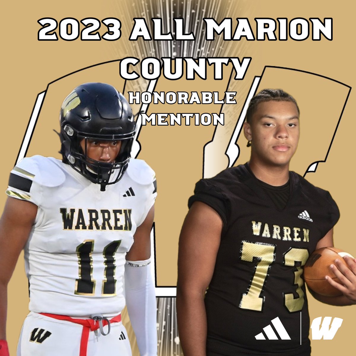 Congratulations to our 2023 All Marion County Selections!!!

Offense:
Cam Herron
Braylon Maddox

Defense:
Tyrone Burrus
Damien Shanklin

Honorable Mention:
Jerimy Finch
Michael McDowell