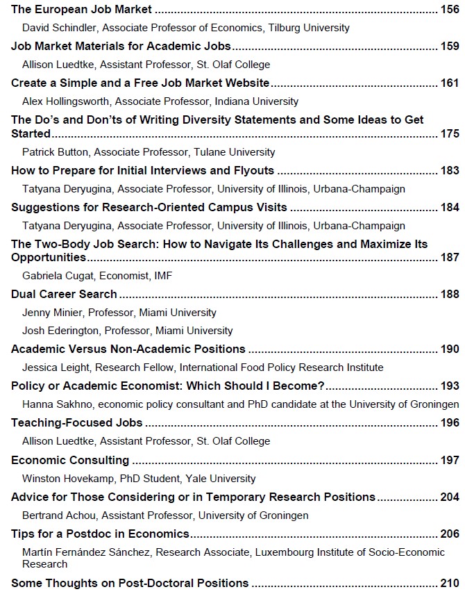 For another set of resources on the job market, check out our crowdsourced book of advice for PhD students, 'Thriving in Economics: PhD Student Edition' Tons of fantastic entries on the job market by a diverse set of contributors! ai4good.org/product/thrivi…