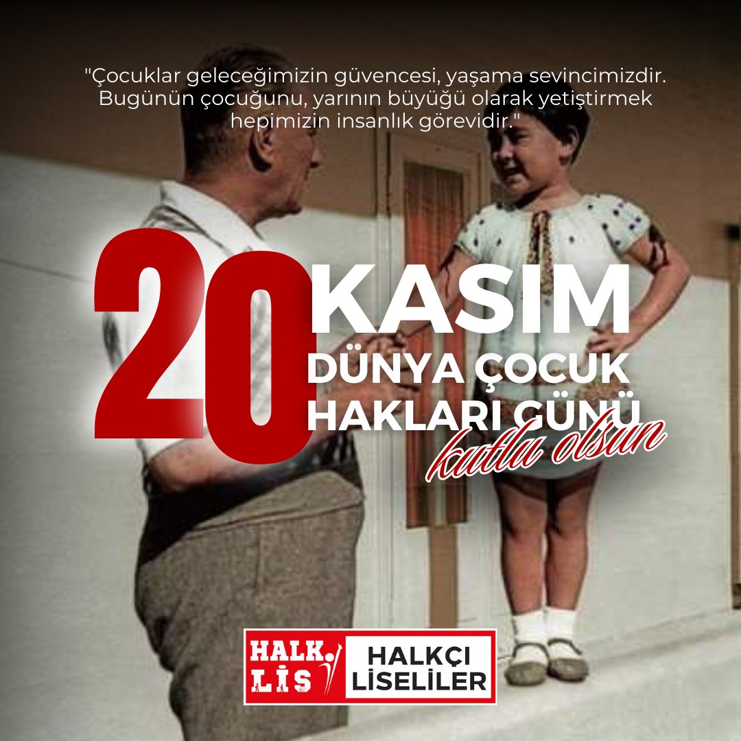 Tüm çocukların kaygısız şekilde özgürce eğlenip oyunlar oynayabilmesi umuduyla...

Dünya Çocuk Hakları Günü kutlu olsun.