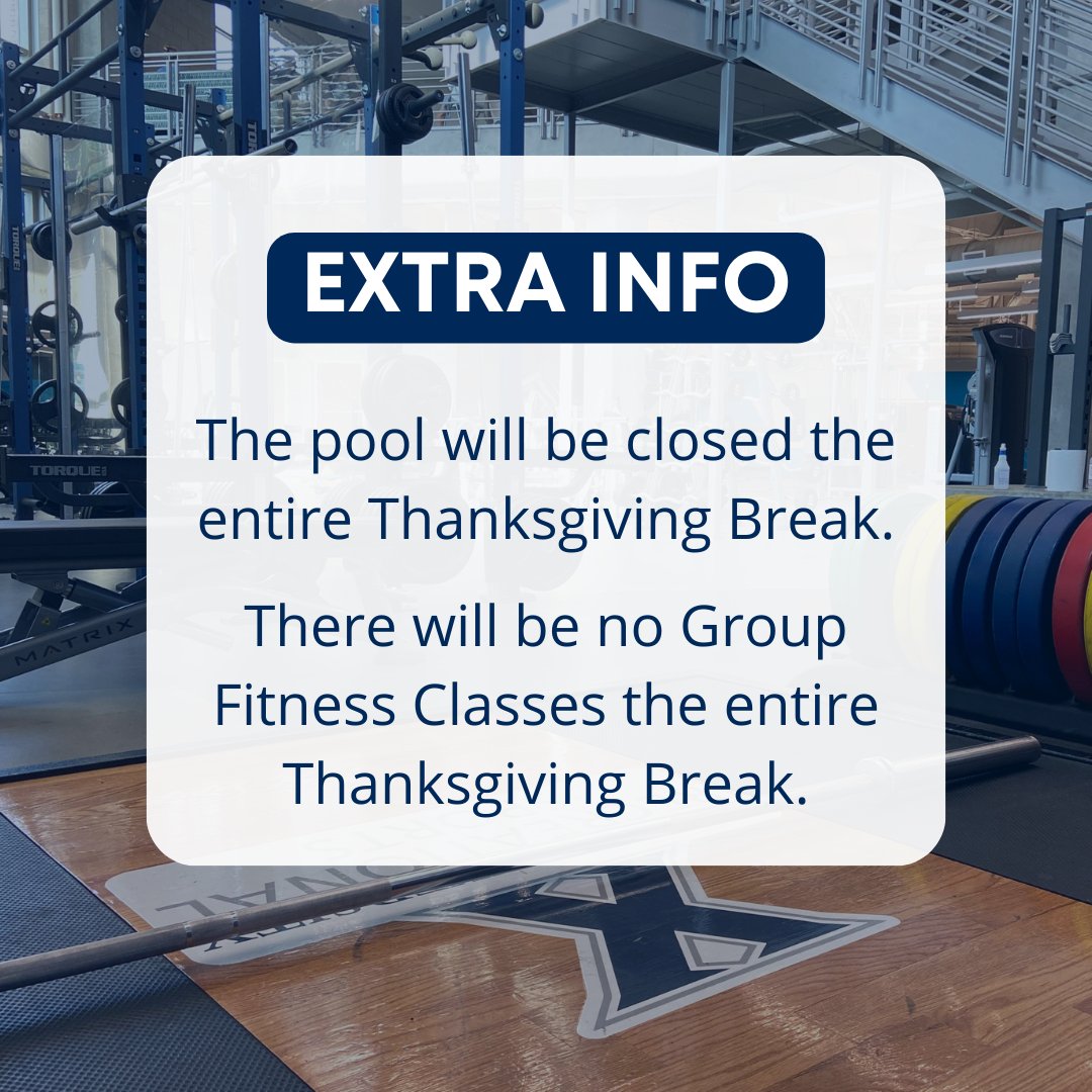 We hope everyone has a very relaxing Thanksgiving break! Please note the facility will be closed during the break. Regular hours will resume on Monday, November 27th.