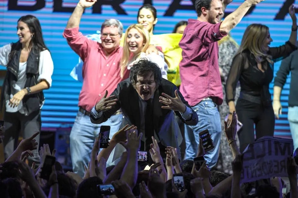 WuBlockchain's tweet photo. Argentina’s new president Javier Milai: severs ties with parents, vows to abolish central bank, supports Bitcoin

Read more https://t.co/eDynXBKL0U
