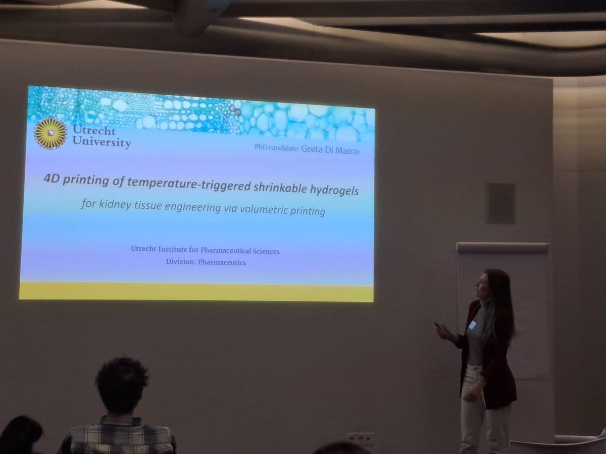 Having a great time at #S4L2023 with inspiring talks, including Greta di Marco's lecture on high resolution shrinking gels for kidney in vitro models.  uu.nl/en/research/sc…