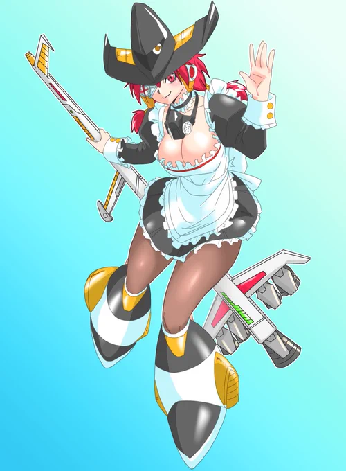#フォロワーさんから私が好きそうな要素を集めてスーパー魔女えっち大戦EXのキャラを作る 出来ましたちゃんと網羅したはず インナーがレオタなんですよ なぜか上着ると見えなくなるけど
