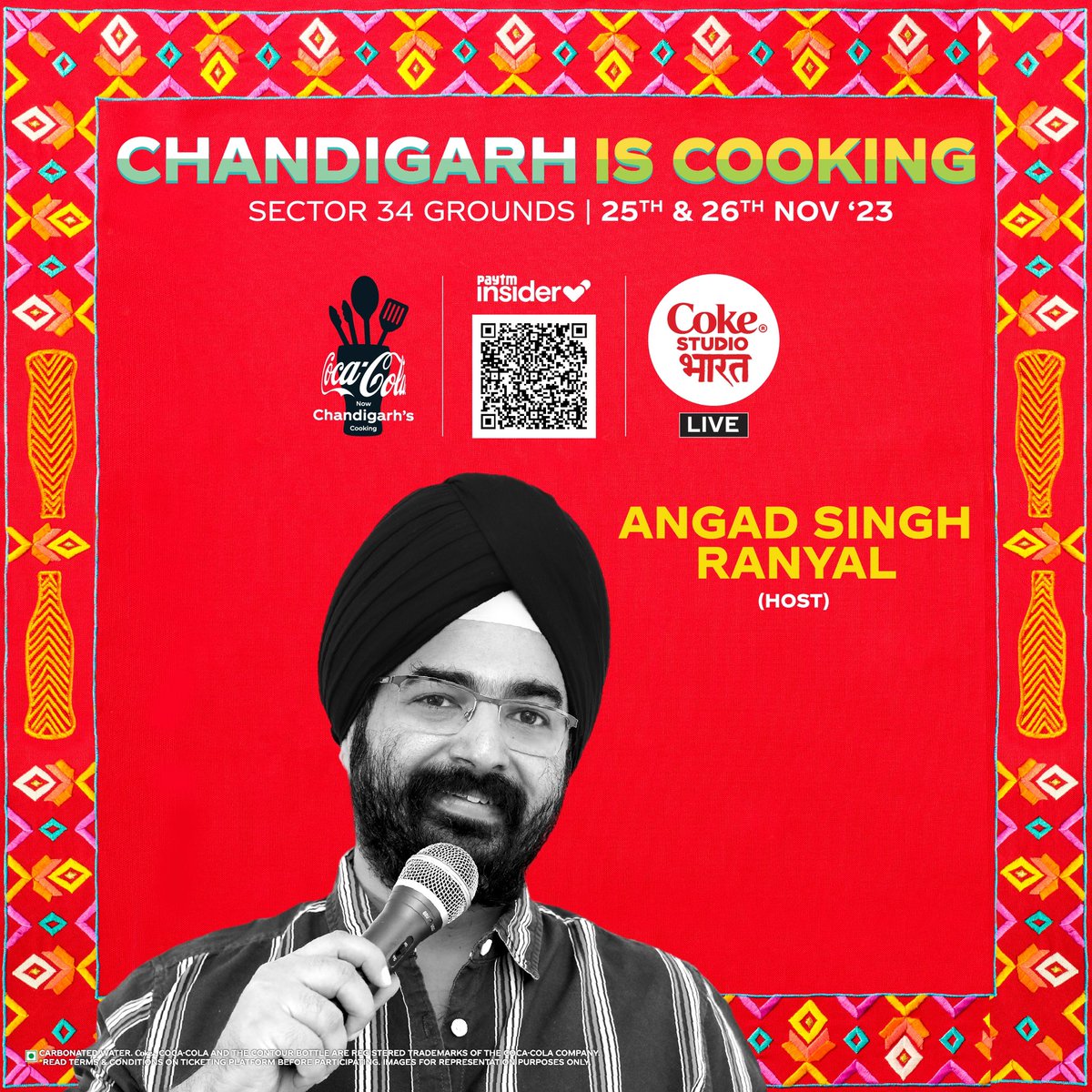 Brace yourselves for a laughter riot! @PiratedSardar is all set to bring the house down at Chandigarh Is Cooking! 🤣🍲 Get ready for a side dish of hilarious tales & spicy jokes. 🎤 Chandigarh Da Swaad, Coke De Naal. 🥤🥘 30+ food stalls | 10+ artists | Live performances & games