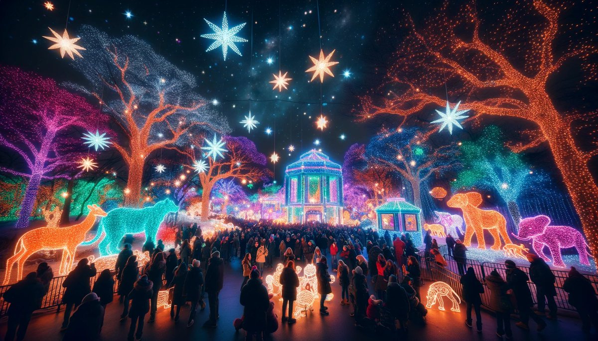 JaneDumbFun's tweet photo. 🌟✨ Mystical Mondays at ZooLights! ✨🌟

🔮 This holiday season, every Monday night transforms into an enchanting journey at Lincoln Park Zoo. From Nov 17 to Jan 7, explore a luminous wonderland from 4:30-9:00 PM.

✨ Gaze at the lights and let the universe whisper secrets and fortunes. Free admission with a reservation!

🌌 Embrace the magic under the stars and find your spirit animal among the festive lights.

#ZooLightsMagic #MysticalMondays #ChicagoEnchantment