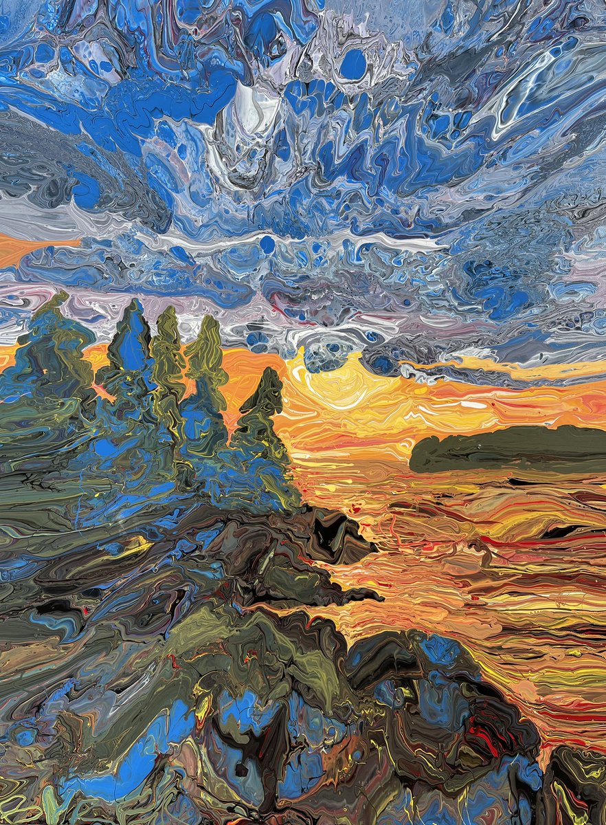 thewhateverist's tweet photo. @ccryptoFinaNCee No brushes or touching made by pouring the paint. #jonbyrer #art https://t.co/S4XVUl79dY