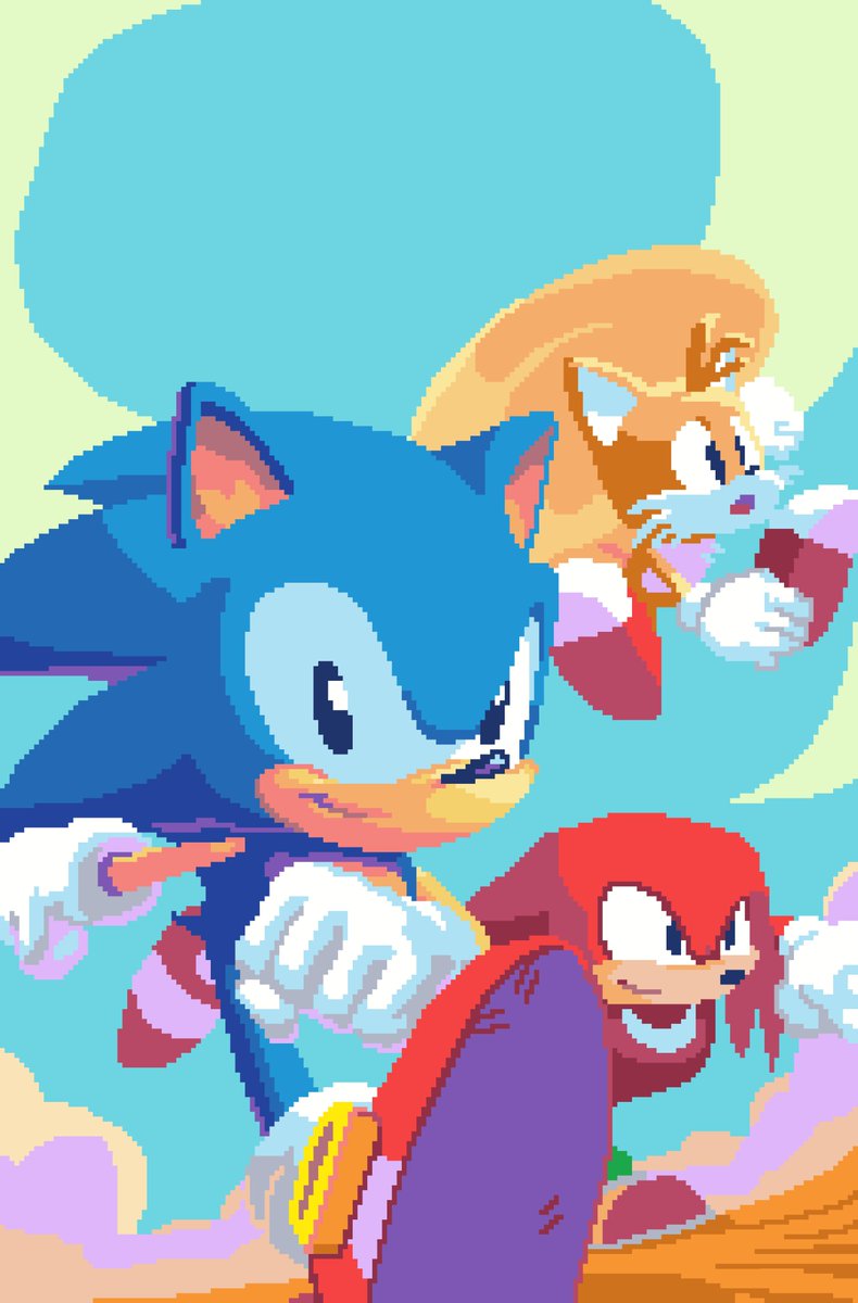 Oh wow, I didn't know! I'm in Sonic Origins :D My #pixelart cover for the 30th anniversary Sonic cover :D
