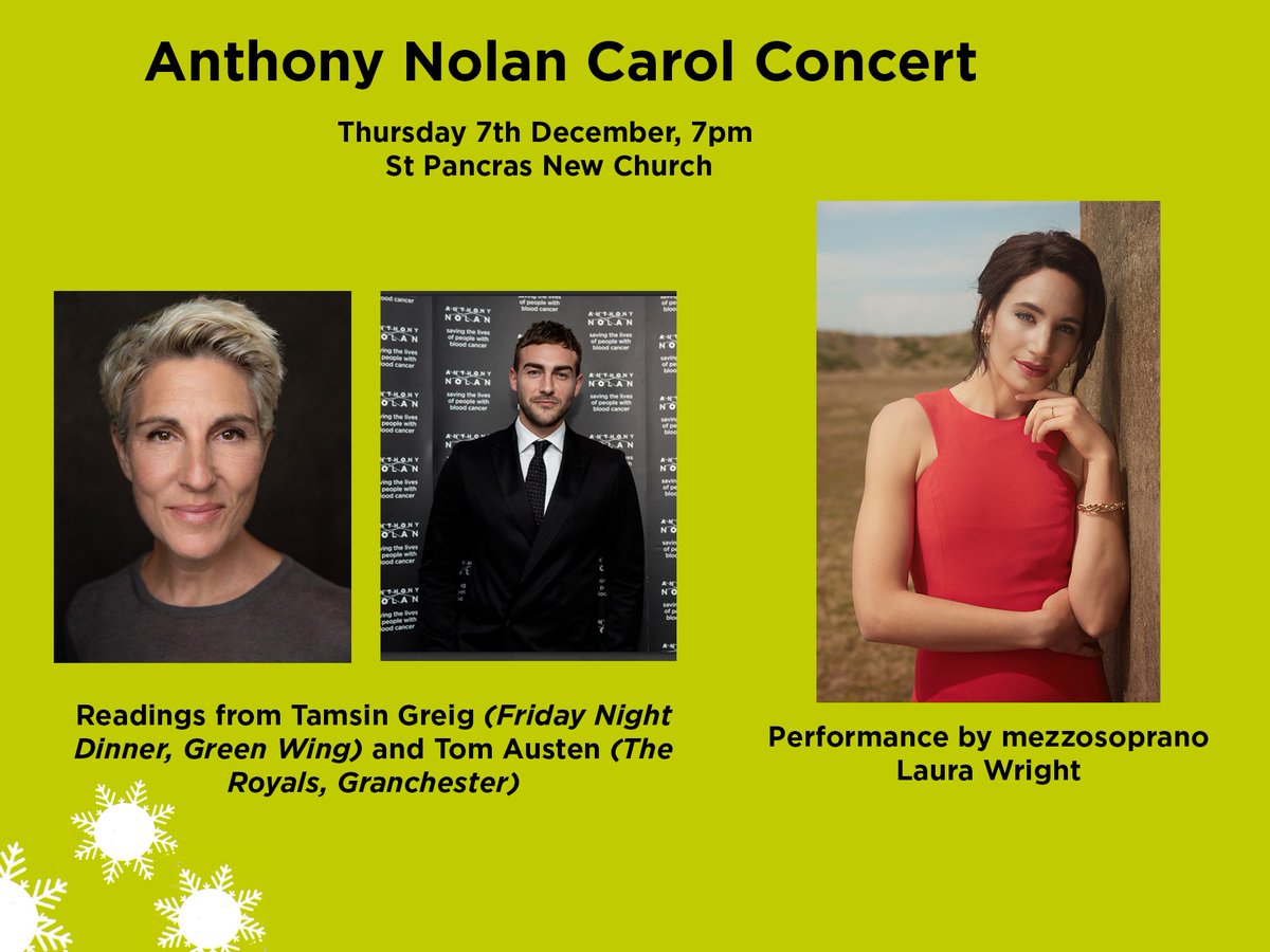 “I’m really looking forward to attending the Anthony Nolan Carol Concert. It will be a wonderful evening, and a great way to get into the festive spirit." - Tom Austen, Actor
Join Tom, Tamsin Greig &amp; Laura Wright at this years Anthony Nolan Carol Concert: 
bit.ly/40t3Fu9