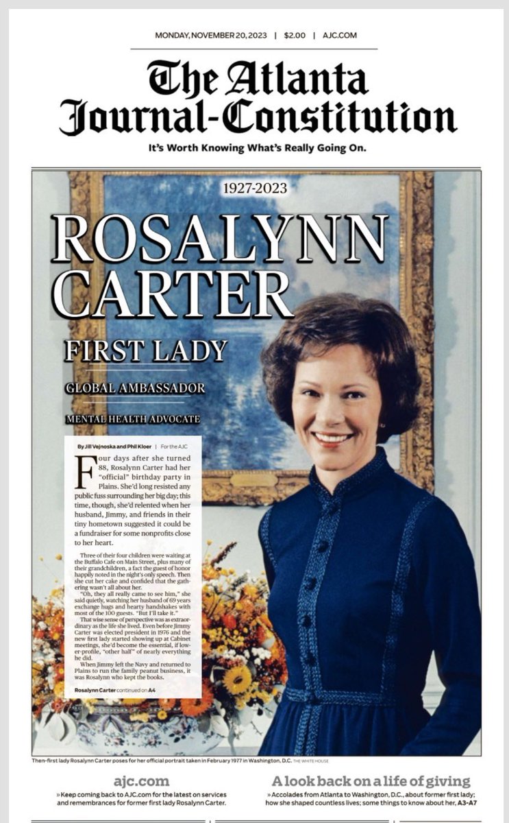 From @CareInActionUS: Rosalynn Carter has been an unwavering advocate for caregivers and a visionary in reinforcing our care infrastructure. Her resilience and commitment to the care movement will be remembered, and we will continue to fight in her honor ♥️ #RosalynnCarter