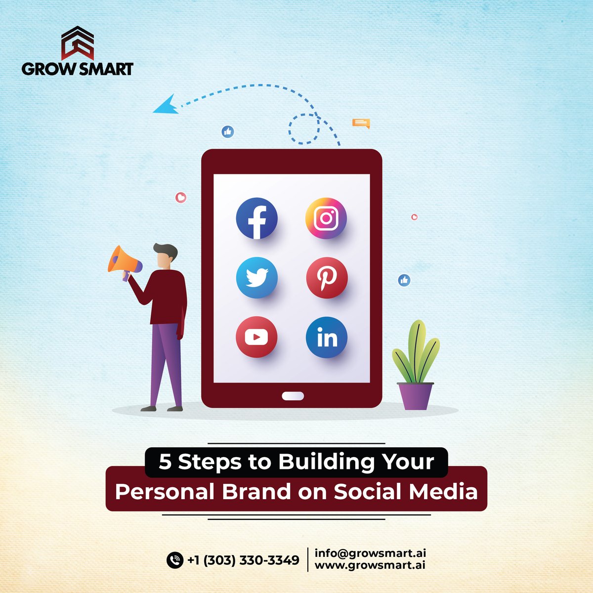 growsmart_ai's tweet photo. 🚀 Elevate your personal brand on social media with these 5 key steps! Define your voice, connect with your audience, and showcase your expertise. Consistency is king, collaboration is key! 🌟 
https://t.co/FGlg4zyg4h
info@growsmart.ai
+1 (303) 330-3349
#brandbuilding https://t.co/rn75mRsx3G
