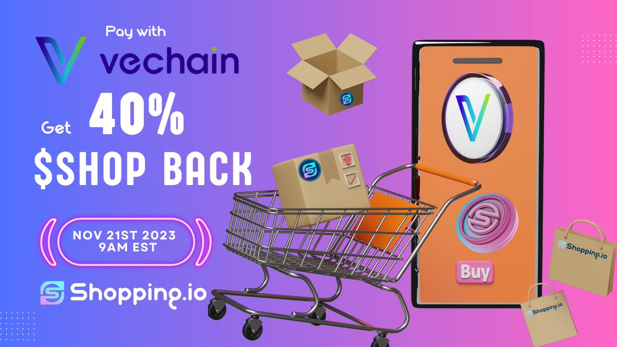 🚀 Vechain is heating up for #CryptoTuesday! 🔥 On November 21st, grab the hottest deals with 40% $SHOP BACK! Use the code for 30%: CryptoTuesday2023, then Checkout with $VET for an extra 10%! 🔥🛍️ Don't miss the crypto shopping day! 👉Find out more: bit.ly/47jDg3V…