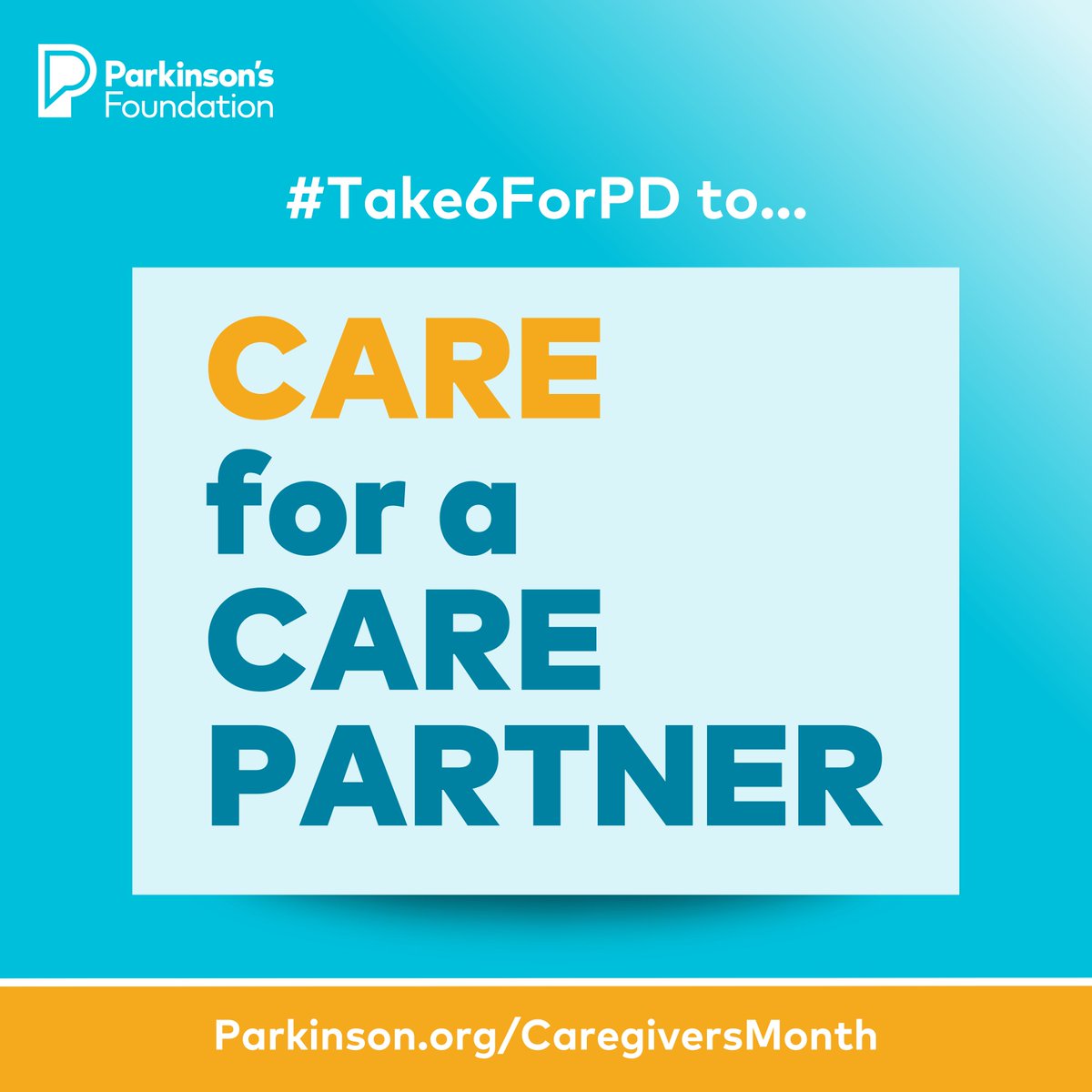 ParkinsonDotOrg's tweet photo. Care partners cannot adequately care for someone else w/out first caring for themselves. This Caregivers Month, #Take6ForPD & check in with a care partner in your life to see how you can help them have time to meet their own needs.
We have tools to help: https://t.co/uVLXK8FVer https://t.co/jdSDrzkKwn