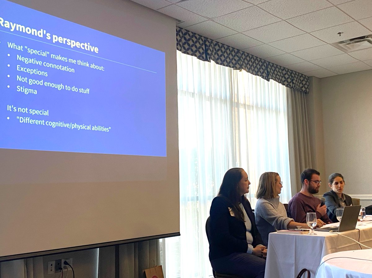 UNHIOD's tweet image. Thanks to @nextstepsnh for hosting the Transition Summit 2023. IOD reps Kelly Nye-Lengerman, Romy Eberle &amp;amp; Ariel Schwartz presented "The Next Frontier of Inclusive Language," w/ a lived-experience perspective from Raymond, a UNH-4U student.

#UNHCHHS #UNHIOD #inclusivelanguage