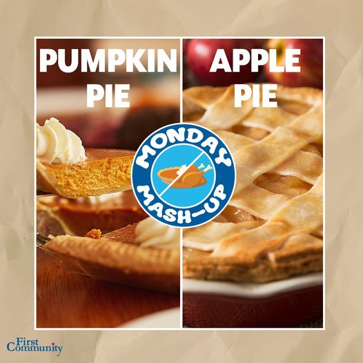 On more #MondayMashup before #Thanksgiving ! Time to vote on dessert! 🍰
With different flavors, fillings, and crusts, it's time to vote between our dessert options.
PUMPKIN PIE🟠 vs APPLIE PIE 🥧