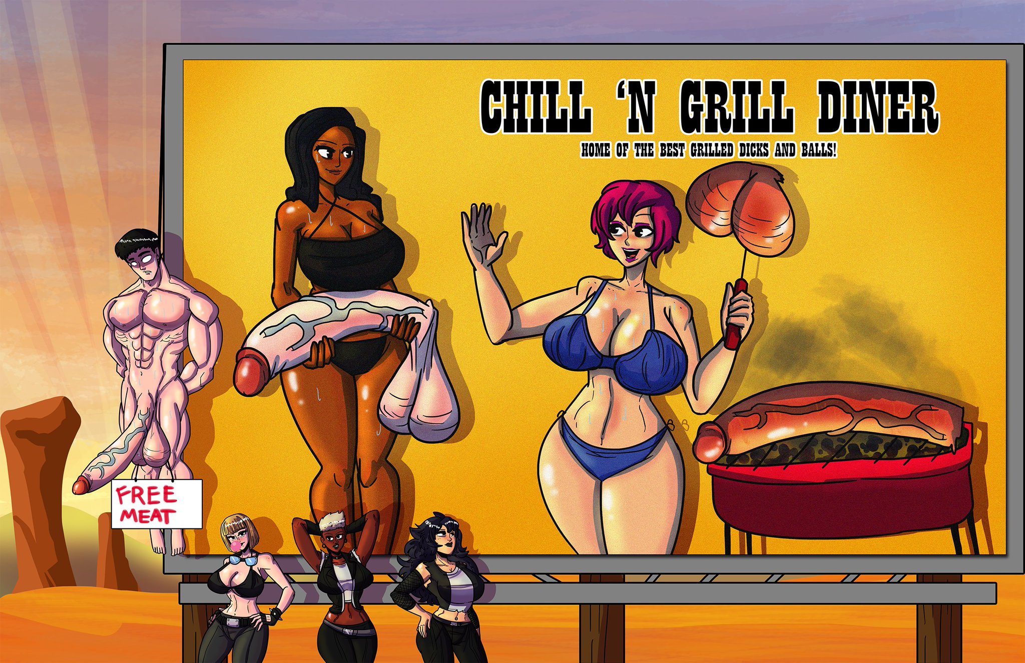 pressingsomebuttons NSFW (Open COMMISSIONS) on X: Nice billboard. femdom  femaledomination lesbian lesbianseparatism lesbiancuckold bigbreasts  yuri hentai bara ryona castration penectomy emasculation r34  cartoon femdomart digitalfemdom ...