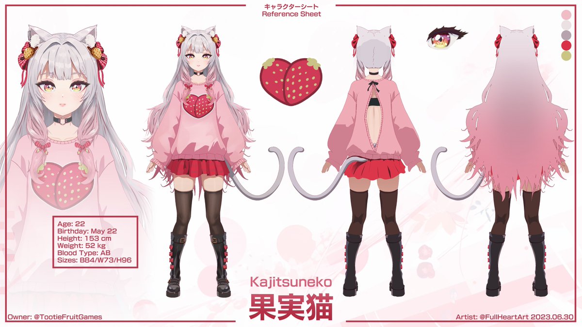 tootiefruitgame's tweet photo. Hi hii!! I'm a small streamer and #vtuber, transforming into the magical cat girl, Kajitsuneko guided by the mystical cicada, Mimi! I stream a variety of games providing all the comfy chaos for you! See you there?

Character designs: @/FullHeartArt
Model art/rigger: @/_inkotori https://t.co/BqOxoSsYHC
