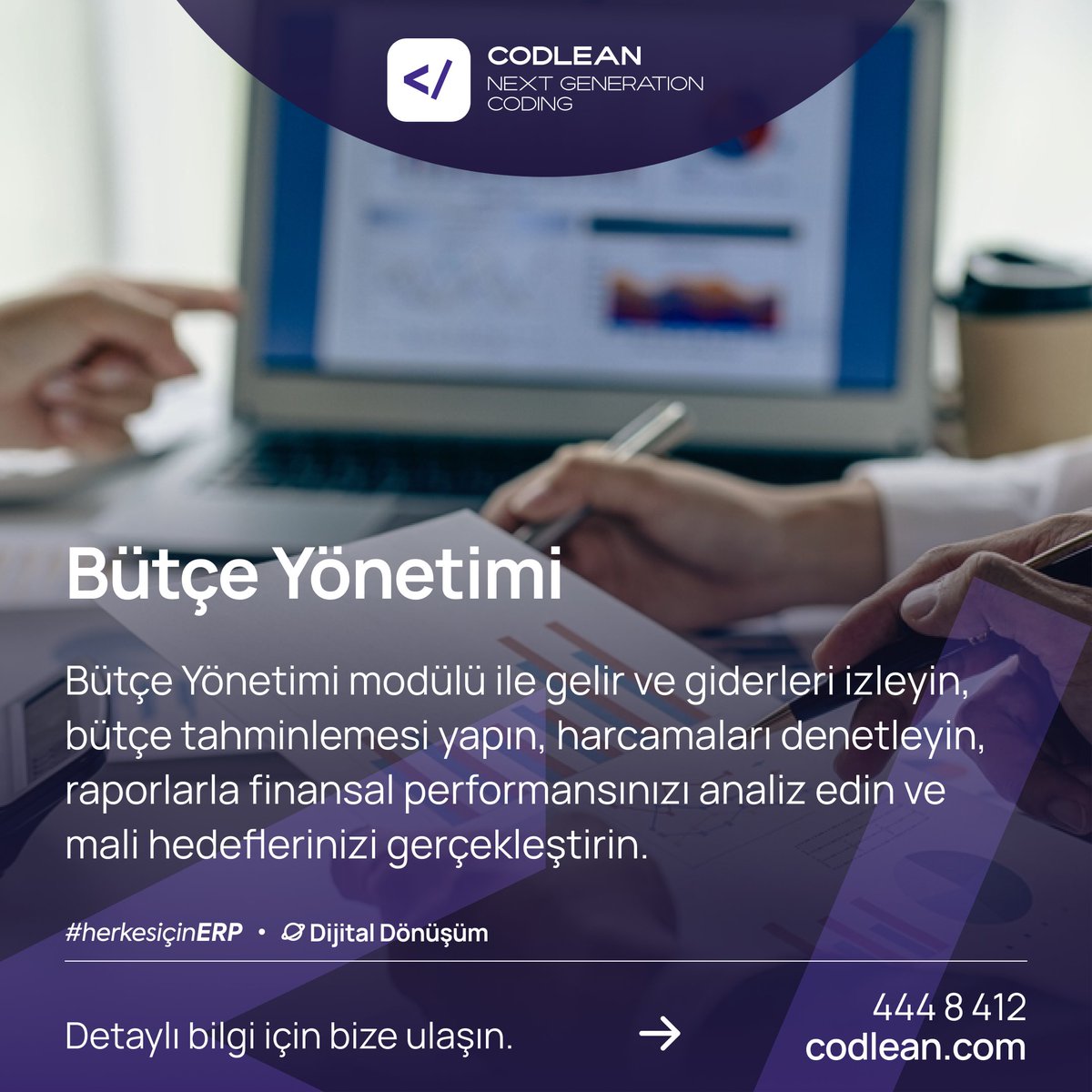 Bütçe Yönetimi modülü ile gelir ve giderleri izleyin, bütçe tahminlemesi yapın, harcamaları denetleyin, raporlarla finansal performansınızı analiz edin.

İlgili Modül: Bütçe Yönetimi
codlean.com/tr/codlean-erp…

#BütçeYönetimi #FinansPlanlama #ParaYönetimi #yazılım
