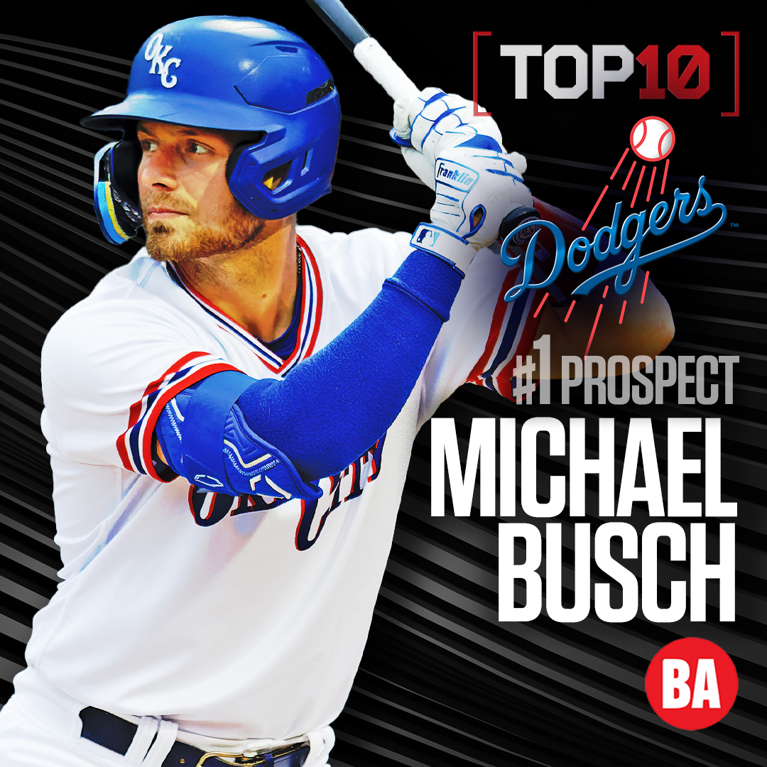 Michael Busch is a potential future middle-of-the-order force. He's the top prospect in the @Dodgers system. Check out the updated Top 10 HERE ⬇️ baseballamerica.com/teams/2012-los…