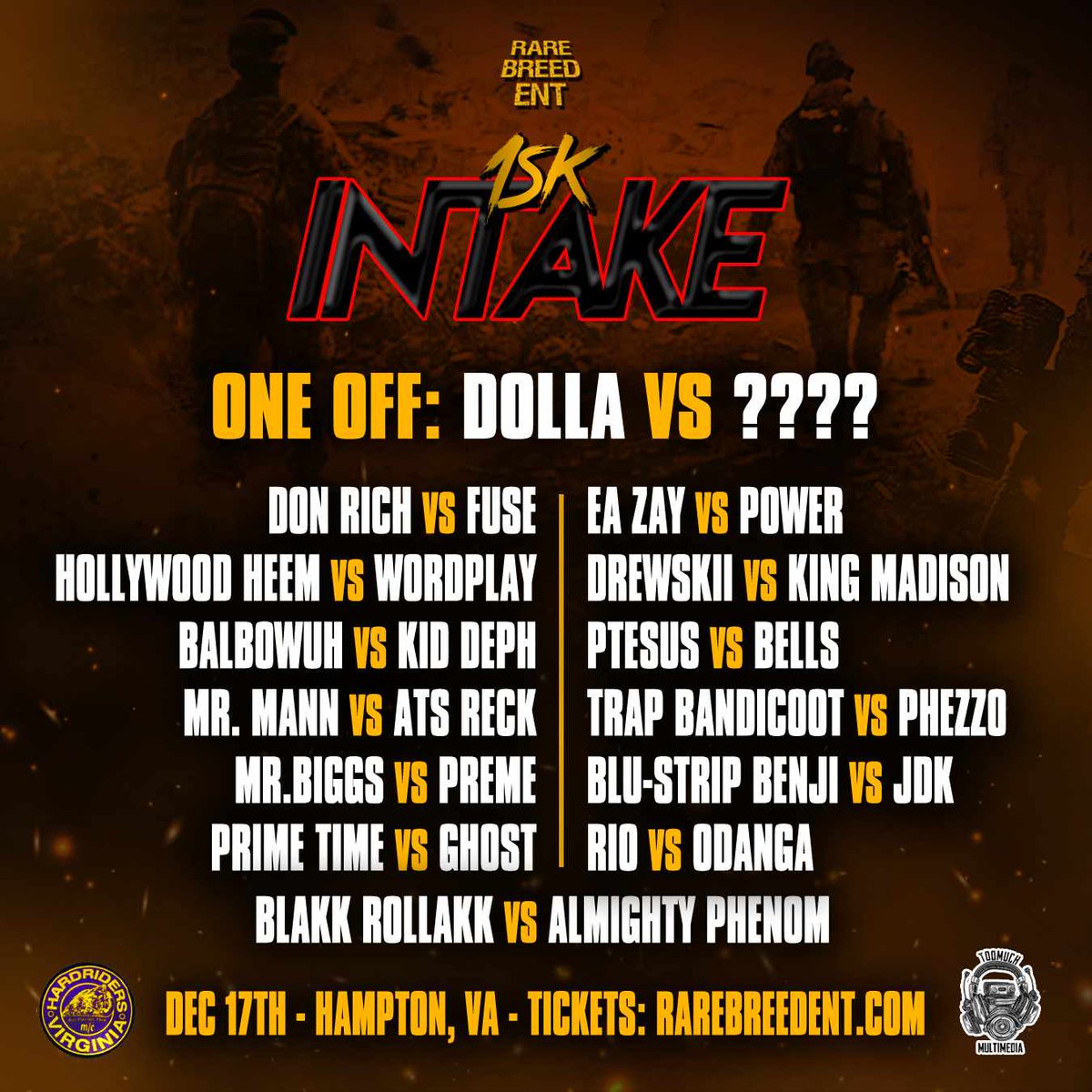 iamptesus's tweet image. rarebreedent.com/tickets-copy/ purchase tickets here!!!! #RBE #INTAKOVA #INTAKEVSBRICKS @ItsARP @MzLeta_Truth @lawrence_rbe