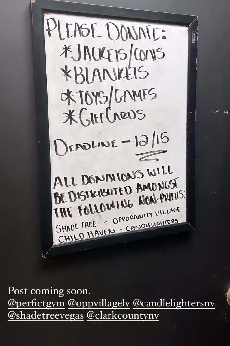 WillieGRamirez's tweet photo. 🚨perFIcT gym HOLIDAY CHARITY DRIVE🚨
Drop these items or contact me to donate for our #HolidayCharityDrive at the @perFIcTgym:
@ShadeTreeVEGAS
@OppVillageLV
@Candle_Lighters
@ClarkCountyNV #ChildHaven
Thank you for your support, even a RT to let everyone know.
❤️ https://t.co/T8tiIRNGoL