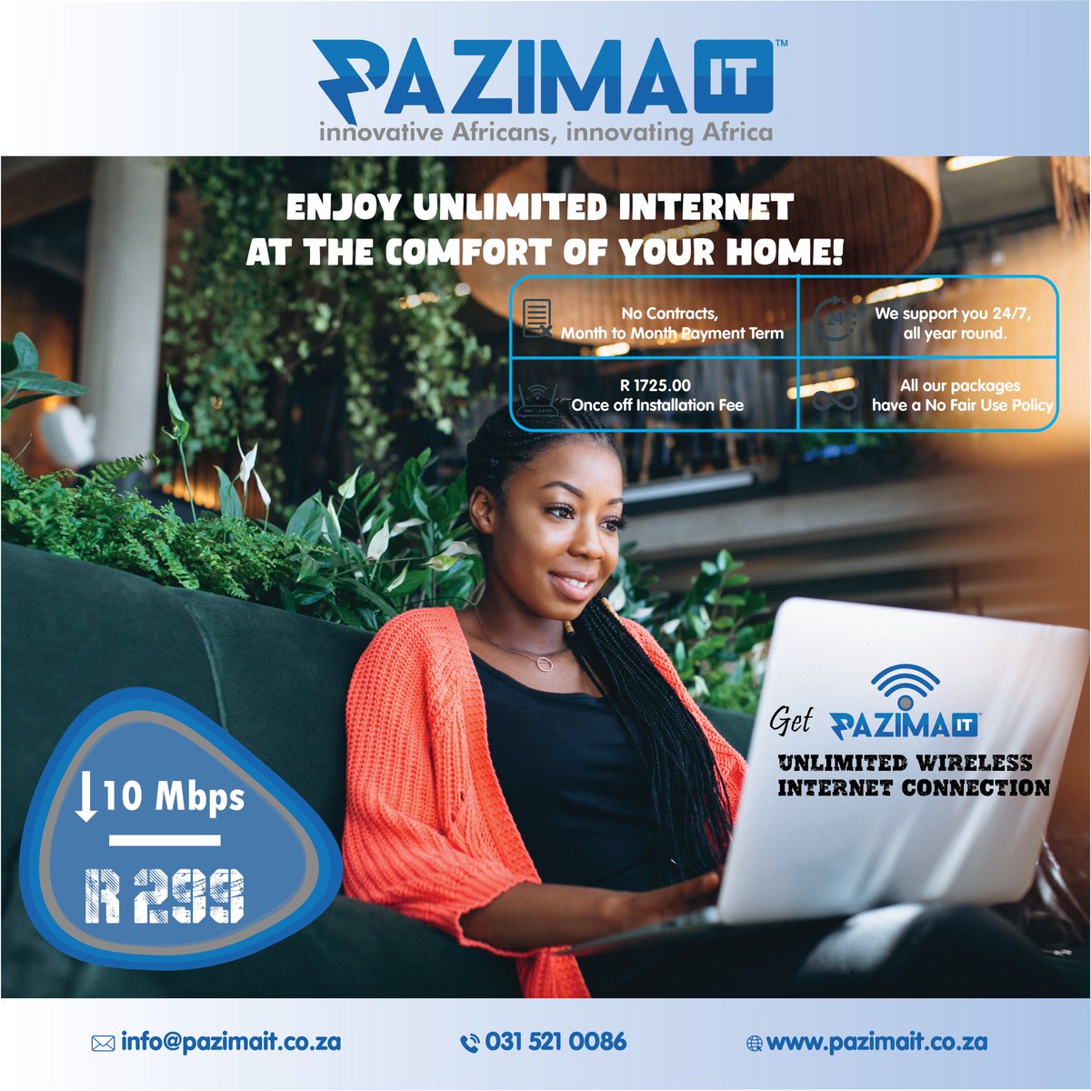 PazimaIT's tweet image. Stay Connected with Confidence! 🌐📶 Say goodbye to disruptions and hello to reliable WiFi that caters to all your online needs. Sign up today and enjoy seamless browsing.
#reliablewifi #stayconnected #INTERNET