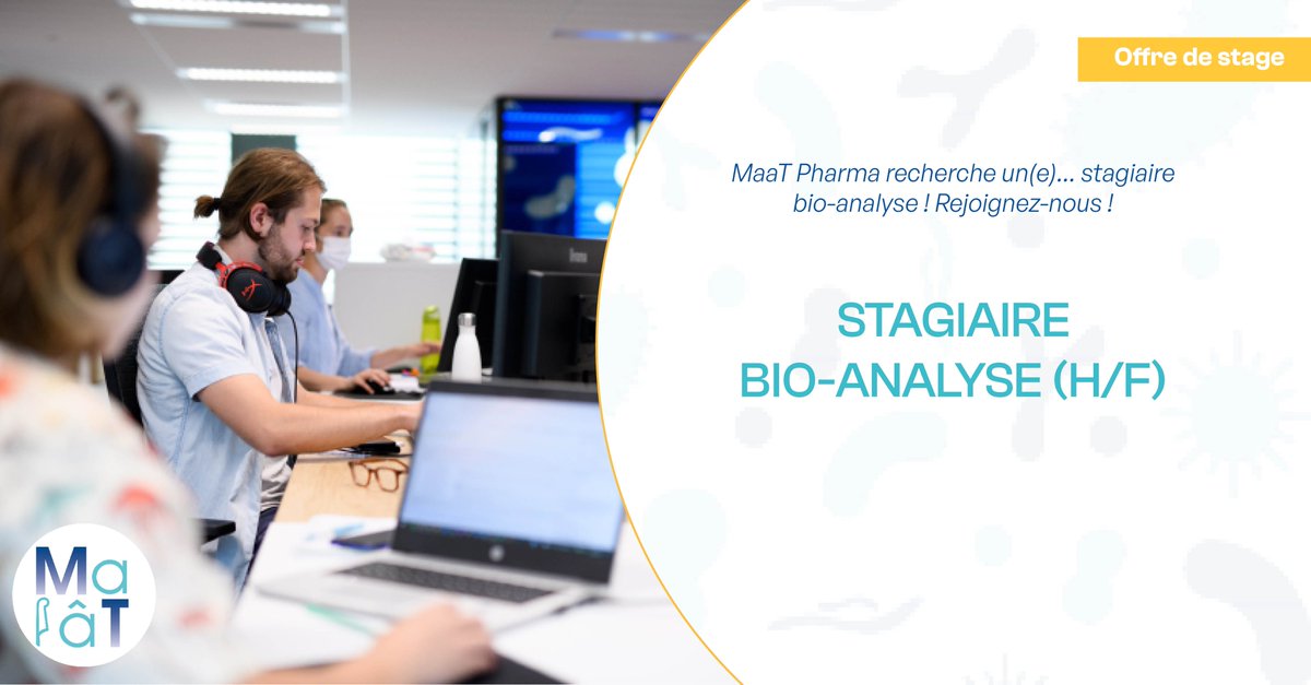 MaaT_Pharma's tweet image. Nous recherchons un nouveau #membre pour rejoindre l’équipe #bioinfo pour un stage ! Connaissez-vous quelqu’un actuellement en master bio-analyse, biostatistique ou bio-informatique ?

Stage de 6 mois à pourvoir début 2024 !
👉 lnkd.in/e2JKMiDj
#stage #biotech #microbiote