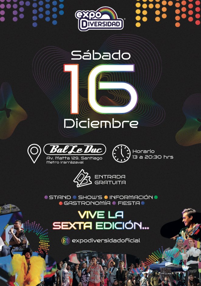 ExpoDiversidad's tweet photo. ¡Celebremos la diversidad en la sexta Expo Diversidad este 16 de diciembre! Sé parte de esta fiesta de colores, sabores, información y entretenimiento. #LGBT #Inclusion #pride #eventos https://t.co/Q0VbBYg012
