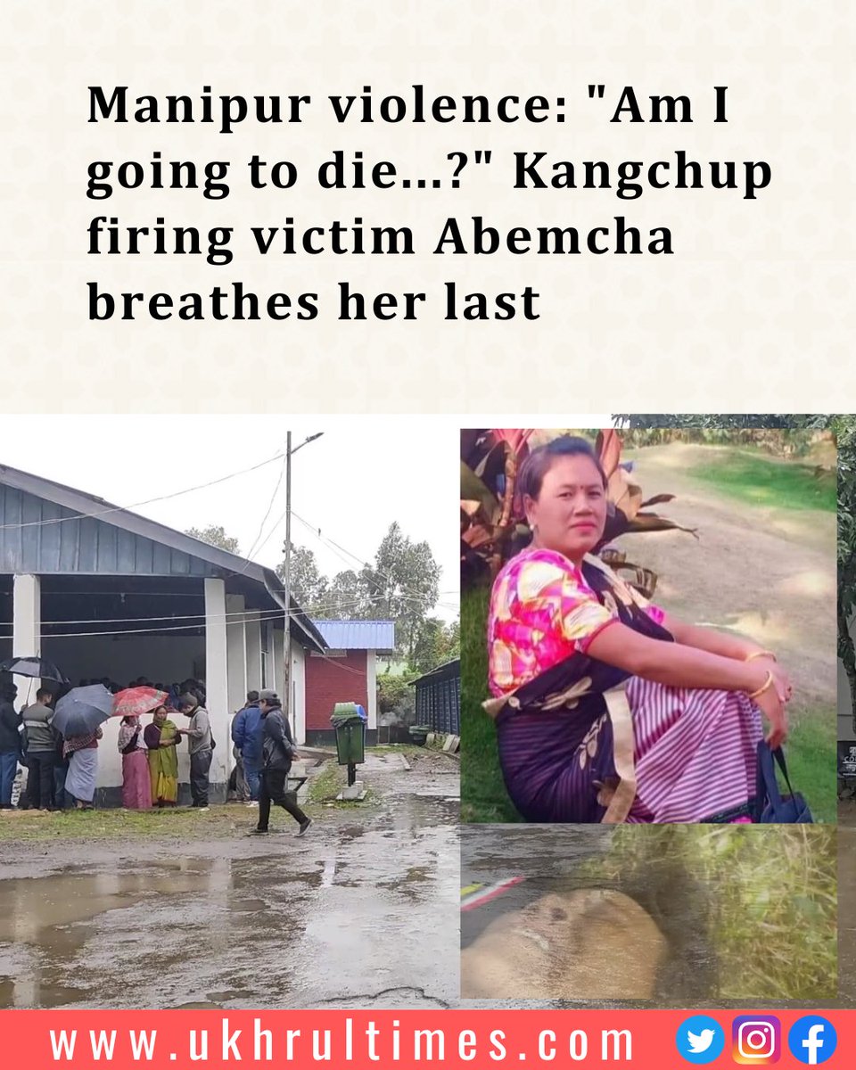 Razz_KayEich's tweet photo. #ManipurViolence:Abemcha, mother of three, holding on to a person complained of her body feeling warm. While at the thick of firing, captured in a video, Abemcha helplessly reached out to the young man by her side and requested, "Could I hug you my son... the pain is unbearable." https://t.co/6F57x1toYx