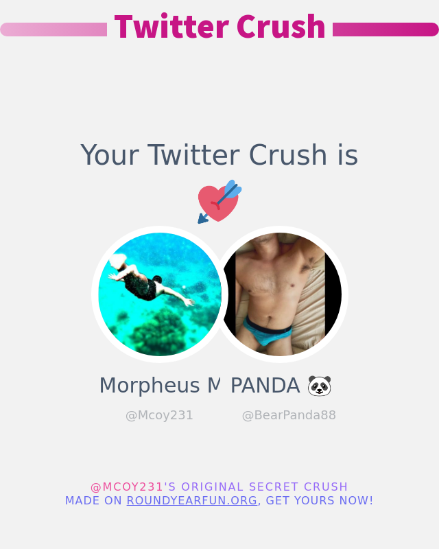 Mcoy231's tweet photo. My Twitter Crush is: @BearPanda88

➡️ https://t.co/6hFr6gRR6Q https://t.co/FGPtrwhBKH