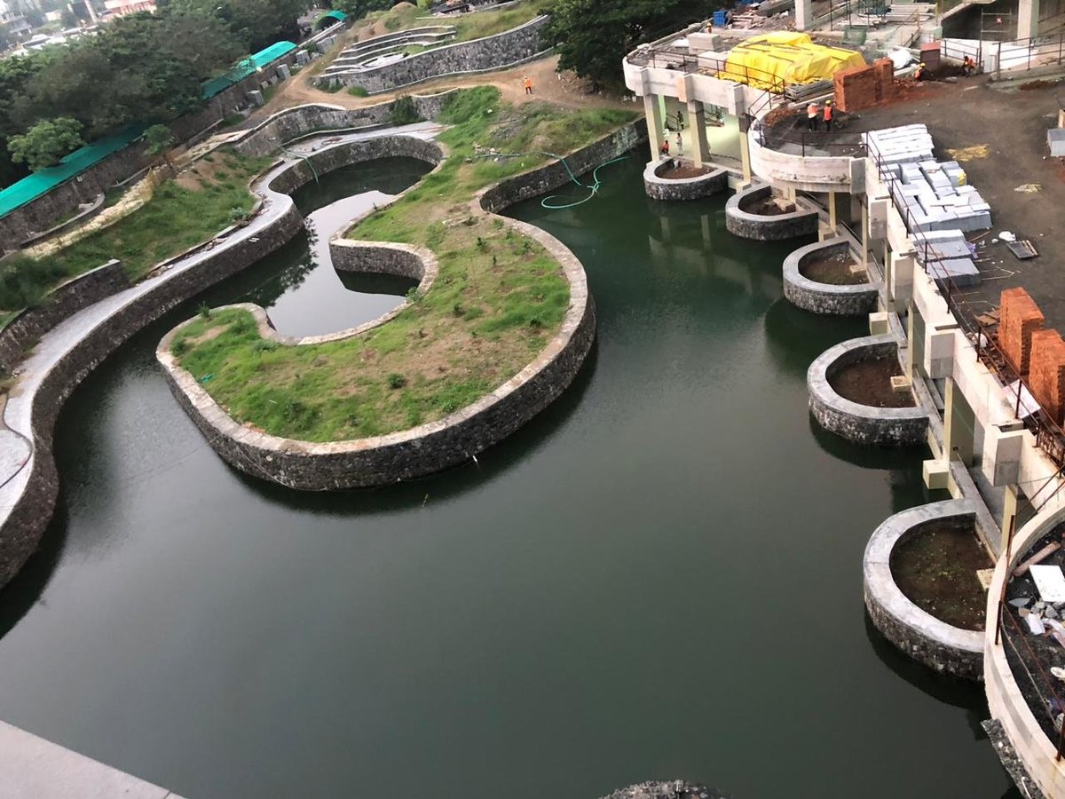 svembu's tweet photo. Our Guduvanchery campus pond is ready and got filled in the rains this year, now about 13 feet of water. We have an extensive system of water storage ponds on campus to capture rain water. 

I plan to swim in it soon! 😍 https://t.co/yieL5EFHx4