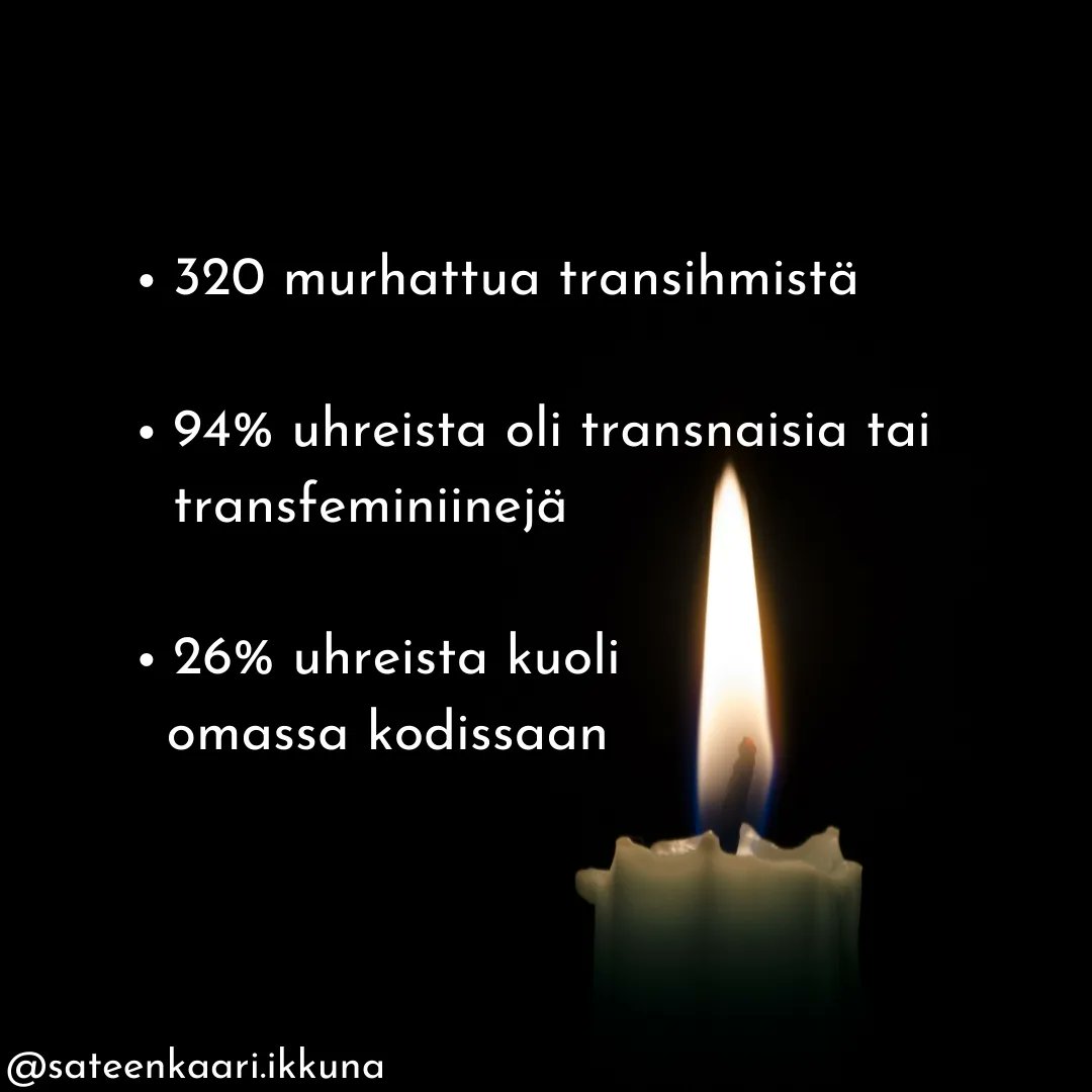 Tänään muistetaan väkivaltaan menehtyneitä transihmisiä. Koti ei ole aina turvallisin paikka, varsinkaan naisille. Sen me tiedämme Suomessakin, jossa 1/3 naisesta kokee lähisuhdeväkivaltaa. Sukupuolittuneeseen väkivaltaan tulee puuttua. Välittömästi. #TDoR2023 #väkivalta