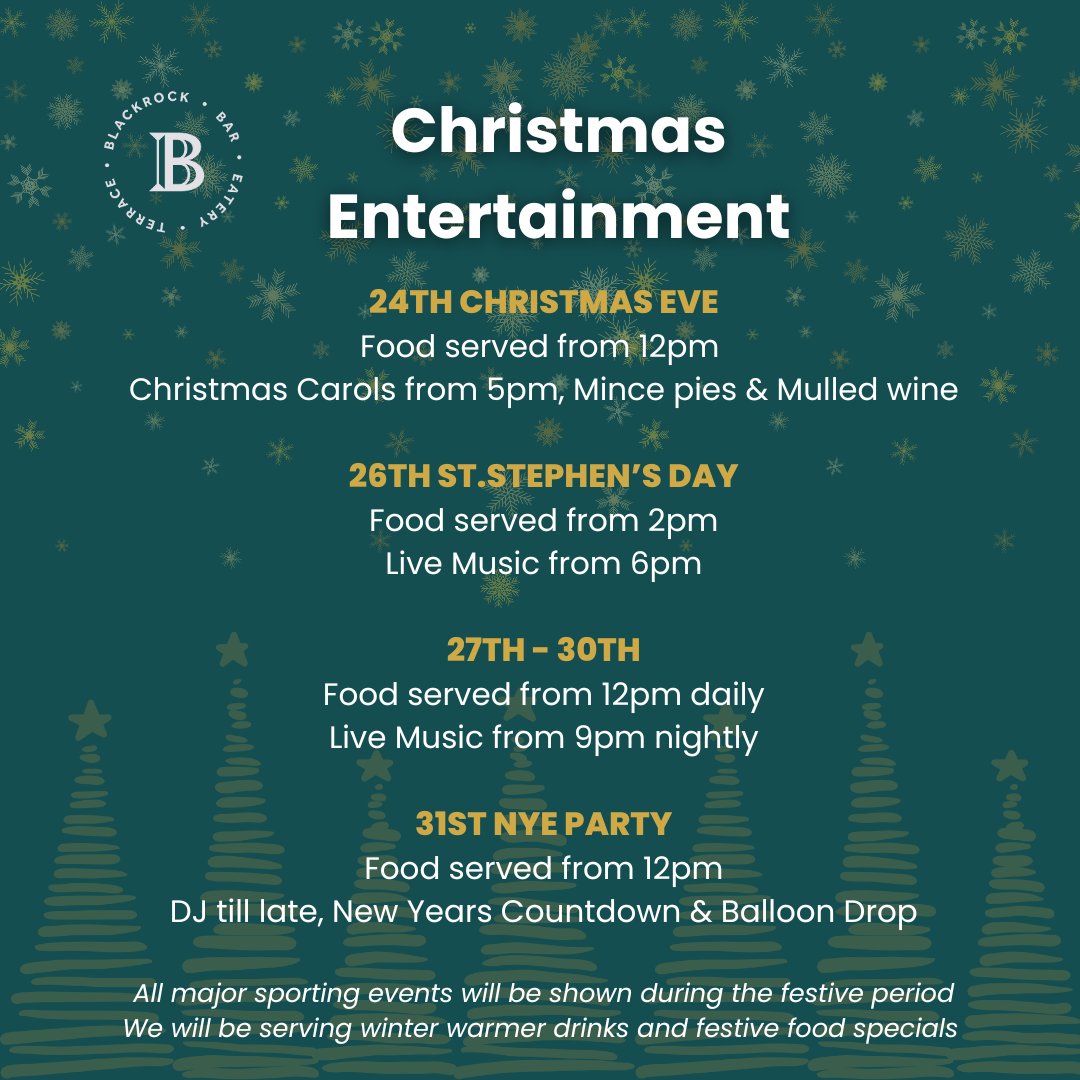 The Blackrock (@theblackrock_) on Twitter photo Christmas Entertainment at The Blackrock๐ To book your table for the festive season contact hello@theblackrock.ie โ๏ธ #christmas #christmasdublin Christmas Entertainment at The Blackrock๐ To book your table for the festive season contact hello@theblackrock.ie โ๏ธ #christmas #christmasdublin