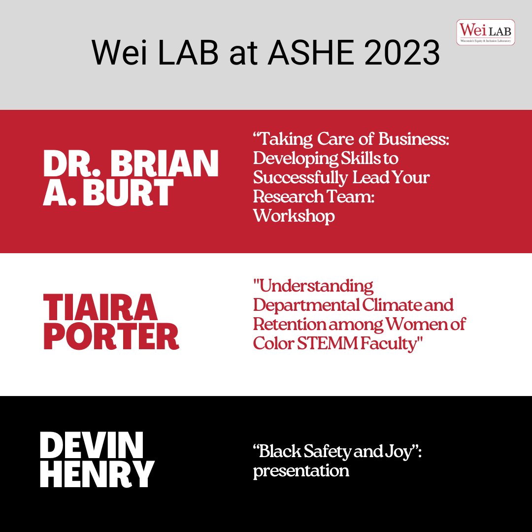 Wei LAB (@weilab) on Twitter photo Look at some of the Wei LAB Team's involvement at ASHE 2023 this past week! <a href="/ASHEoffice/">ASHE</a> <a href="/Brian_A_Burt/">Brian A. Burt</a> <a href="/devinthelegend_/">Devin T. Henry, MS</a> <a href="/tport_/">Tiaira Porter-Beall, PhD</a> 👏👏 Look at some of the Wei LAB Team's involvement at ASHE 2023 this past week! <a href="/ASHEoffice/">ASHE</a> <a href="/Brian_A_Burt/">Brian A. Burt</a> <a href="/devinthelegend_/">Devin T. Henry, MS</a> <a href="/tport_/">Tiaira Porter-Beall, PhD</a> 👏👏