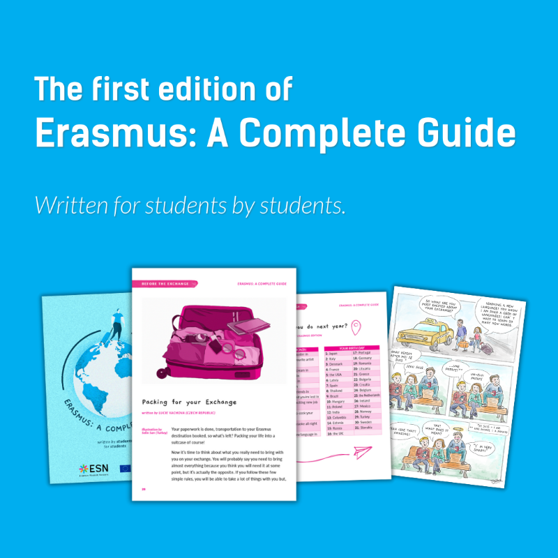 EUErasmusPlus's tweet photo. If you are thinking about joining Erasmus+ next year, you probably would like to get useful info, some advice, and perhaps a testimonial from someone who's been through it.

Well, the @ESN_Int's "Erasmus: A Complete Guide" has exactly that and more!

Find it here.
