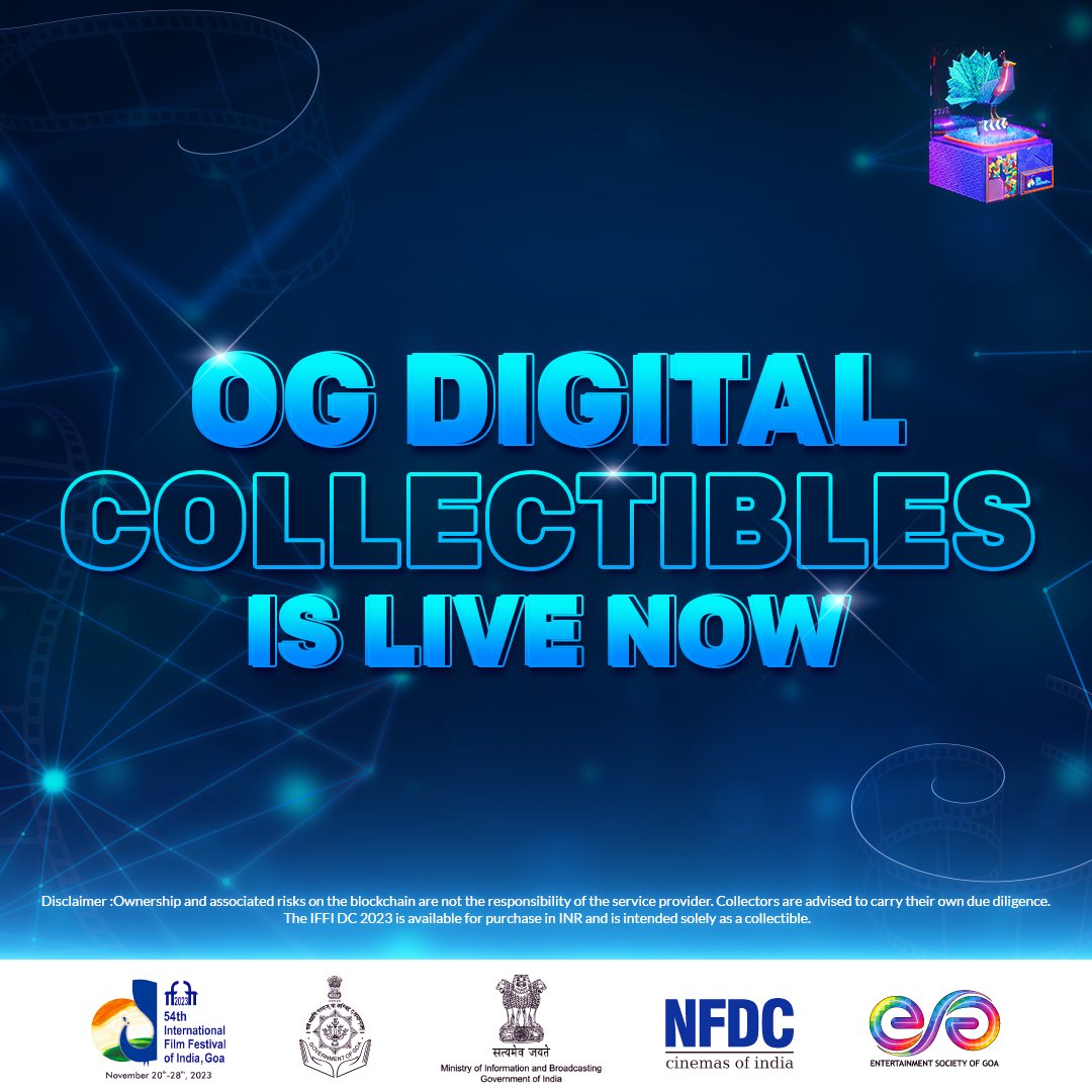OG Digital Collectibles from @IFFIGoa is live now! We are elated be the tech partner. Check it out 👉iffidigitalcollectibles.nfdcindia.com #digitalcollectibles #IFFI2023 #IFFI54