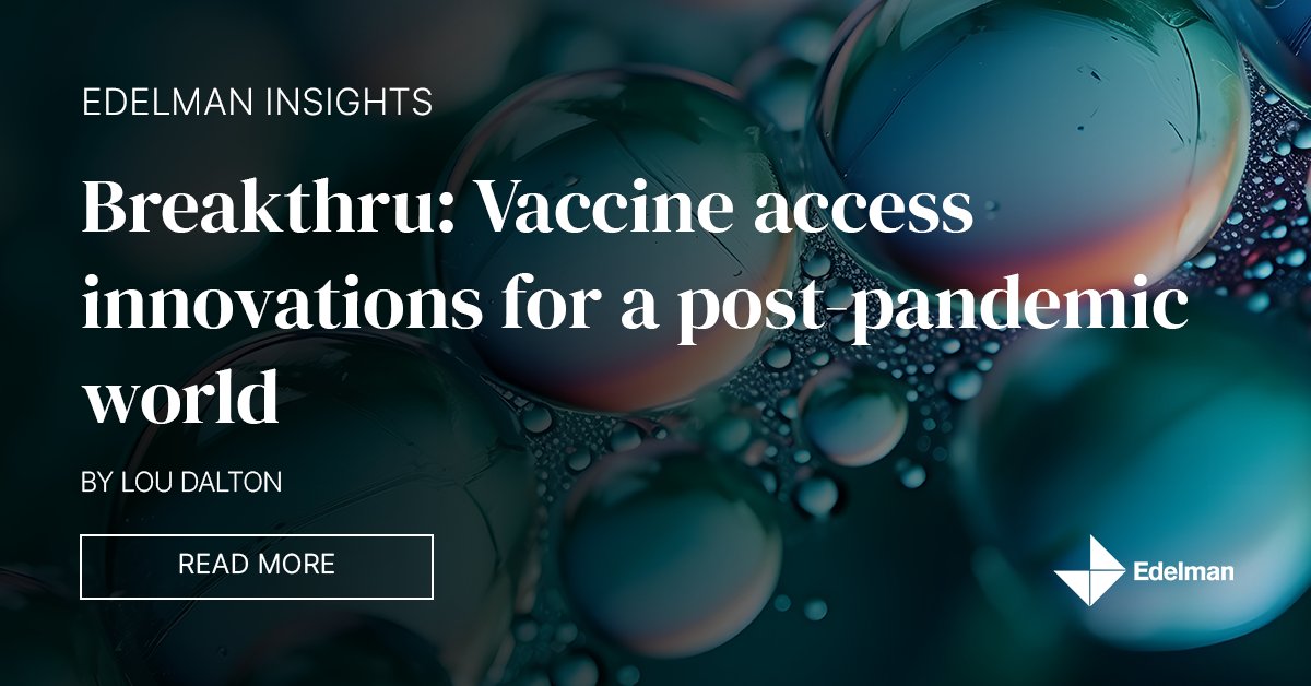 In new insights, Lou Dalton, Senior Director, Health, shares the latest on vaccine access, including innovations that can help equal access to medicines. Read more here: edl.mn/3R6T30U