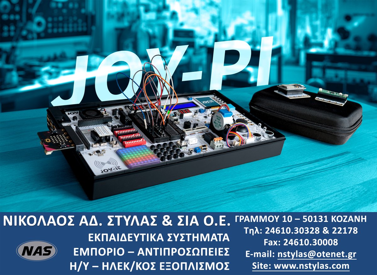 NAS_stylas's tweet photo. 🆕 Joy-Pi Advanced: Ένα κέντρο εκμάθησης προγραμματισμού μικροελεγκτών με βάση το Raspberry Pi, κατάλληλο για μαθητές, φοιτητές αλλά και έμπειρους προγραμματιστές, τώρα και σε διαφορετικές πλατφόρμες όπως τα Arduino Nano, BBC micro:bit, Raspberry Pi Pico. #education #raspberrypi https://t.co/JuN6DhyFu6