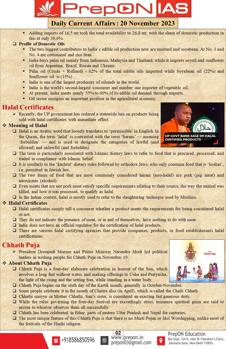 on_prep's tweet photo. Daily Current Affairs : 20 November 2023
#UPSC #upscprelims #UPSCPrelims2024 #upscexam #upsc2024 #upscaspirants #currentaffairs2023 #DailyNews #generalknowledgeindia https://t.co/4Pb3Ac2rcA