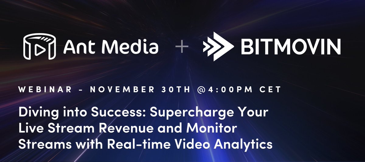 Join us and our partner Ant Media on Thursday, November 30th, as we present our latest webinar on “Diving into Success: Supercharge Your Live Stream Revenue and Monitor Streams with Real-time Video Analytics”.

Save your spot now: okt.to/Nh2wV5