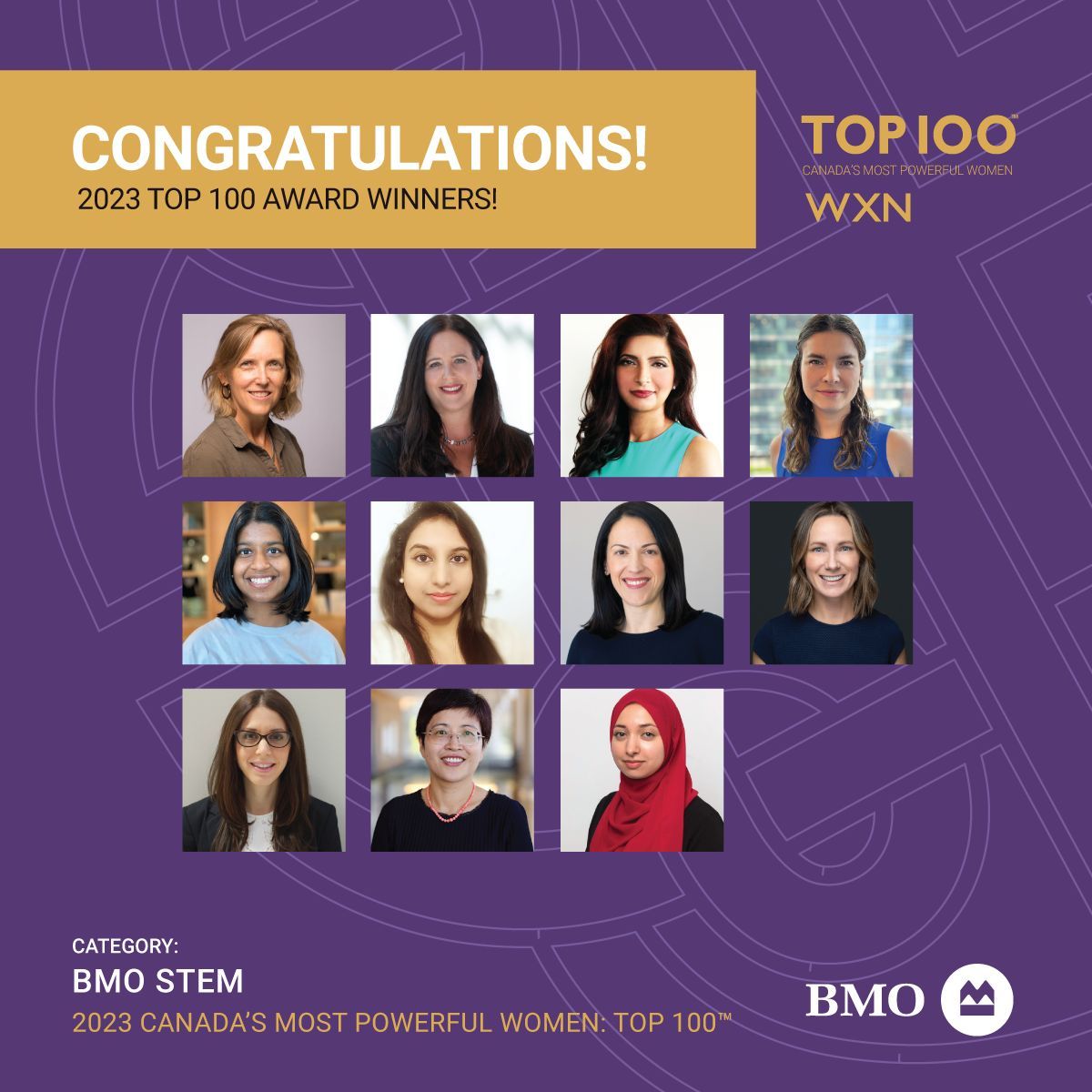 We are thrilled to introduce the winners of the 2023 Canada’s Most Powerful Women: Top 100™ awards in the BMO STEM category. We can’t wait to honour and recognize these legendary individuals. Learn more about this year’s winners and events: buff.ly/40em4ea 
<a href="/BMO/">BMO</a>